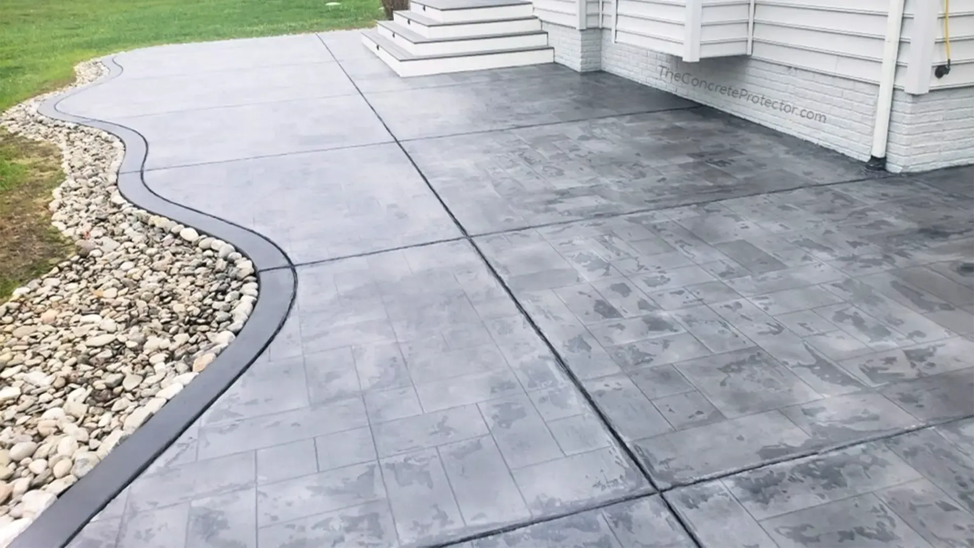 Decorative tuscan slate epoxy flooring patio in Idaho by TVS Coatings